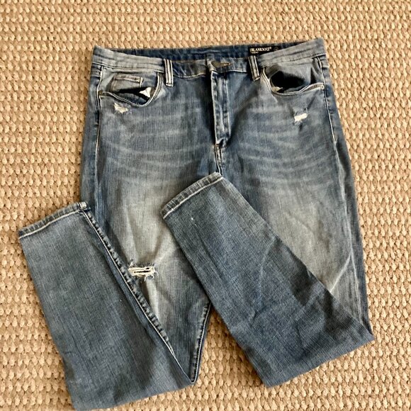 Blanknyc The Bond Womens Stretch Denim Distressed Jeans Skinny Leg Size 33 Blue - Picture 1 of 6